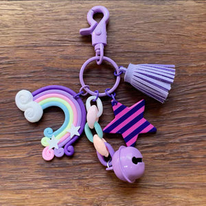 PURPLE RAINBOW BAG CHARM