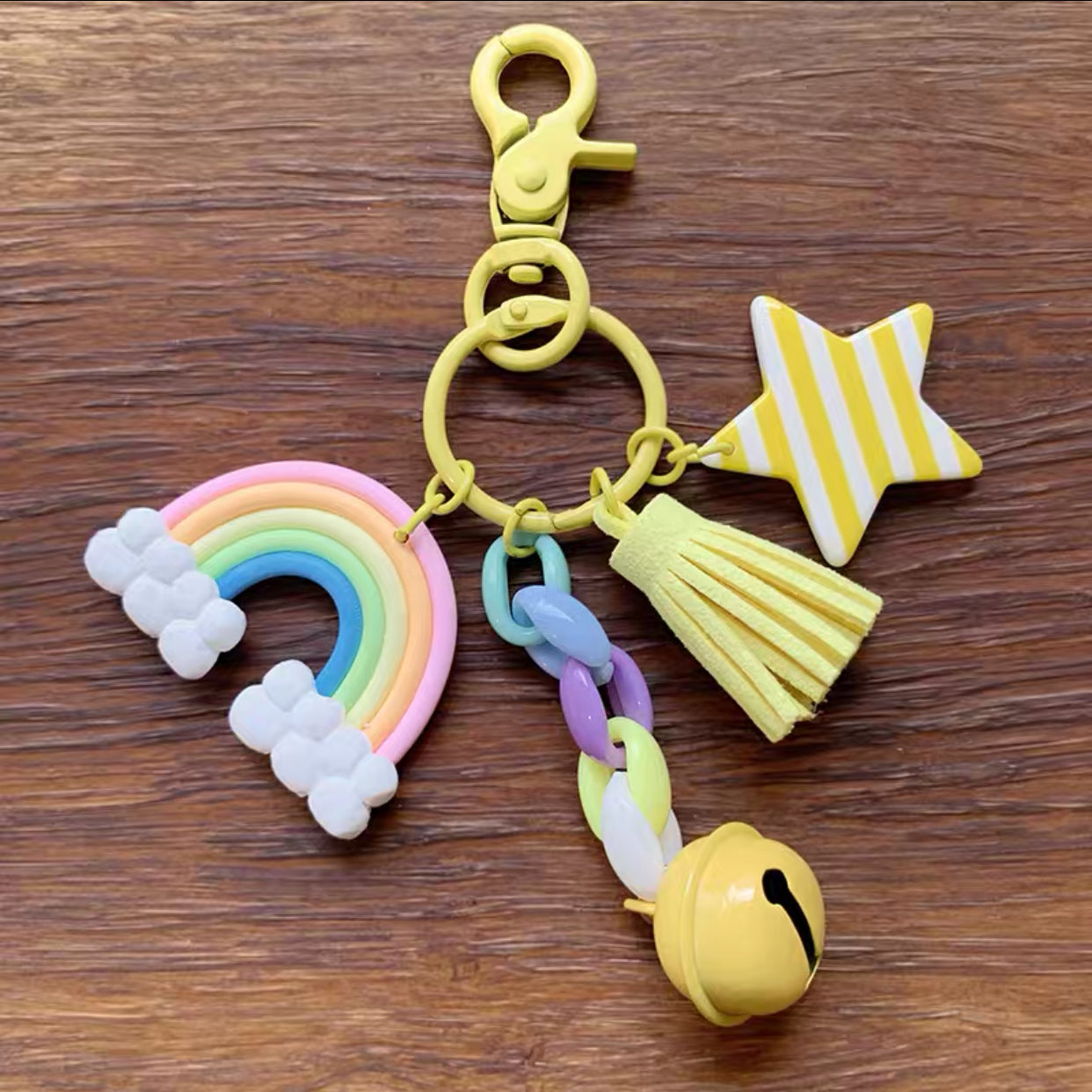 YELLOW RAINBOW BAG CHARM