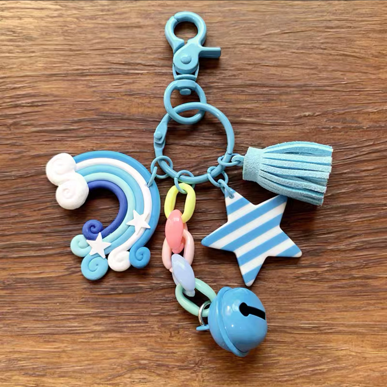 BLUE RAINBOW BAG CHARM