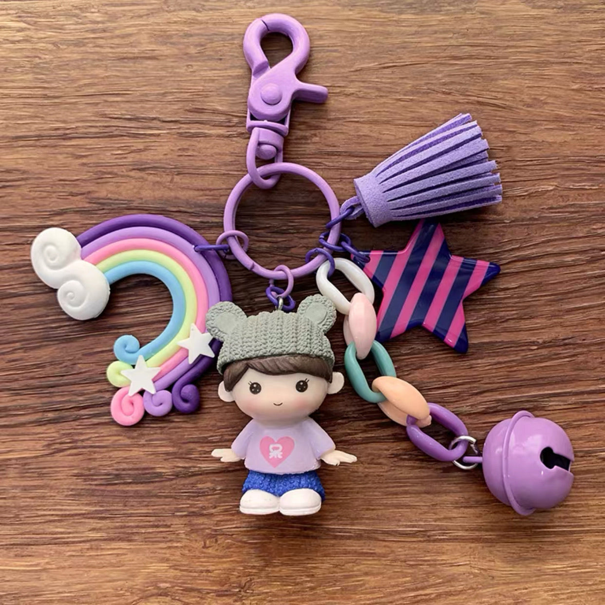 PURPLE RARA GIRL BAG CHARM