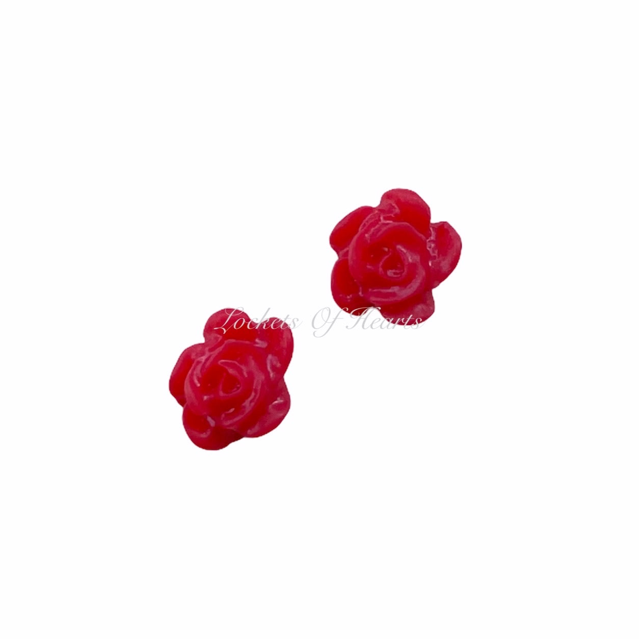 (FL9) 3mm MINI RED ROSE (2pcs)