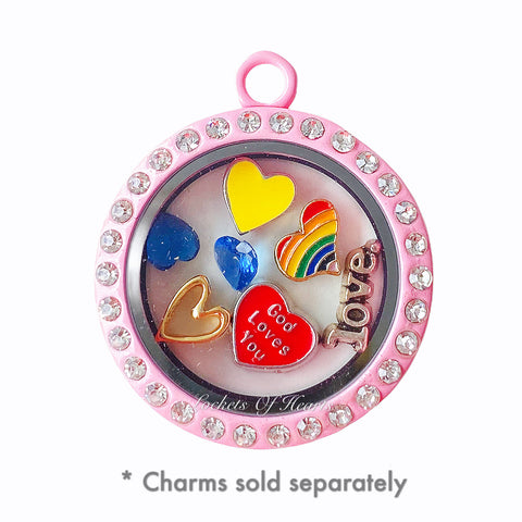 ROUND PINK LOCKET